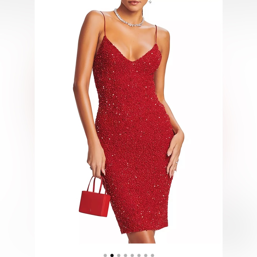 Retrofete beaded cowl neck dress